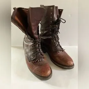 Vintage Vibram Lace Up Leather Boots w/ 2” Heel Size 9 Vibram | Shoes | Vintage Vibram Lace Up Leather Boots W 2  main image 2
